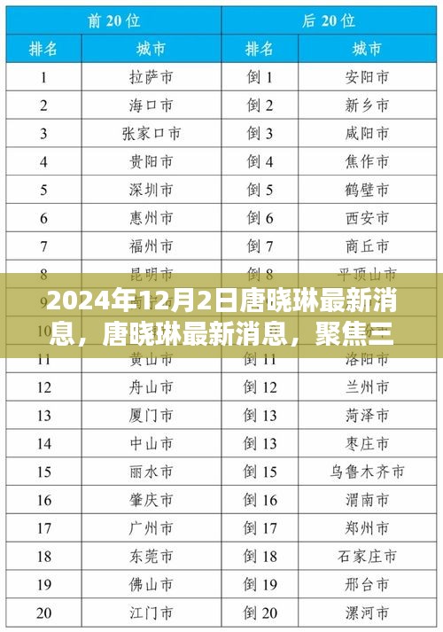 唐晓琳最新消息深度解析，三大要点聚焦（2024年12月2日更新）