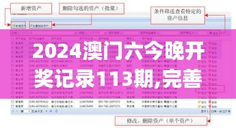 2024澳门六今晚开奖记录113期,完善系统评估_XP9.373