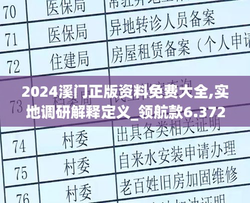 2024溪门正版资料免费大全,实地调研解释定义_领航款6.372