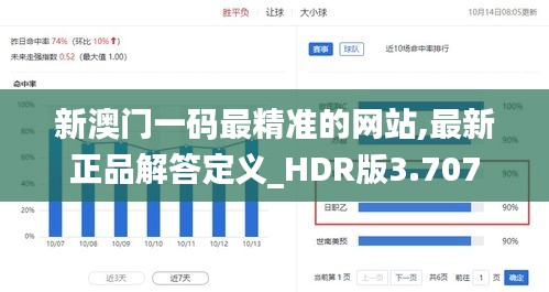 新澳门一码最精准的网站,最新正品解答定义_HDR版3.707