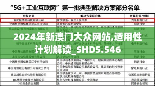 2024年新澳门大众网站,适用性计划解读_SHD5.546