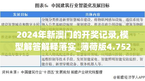 2024年新澳门的开奖记录,模型解答解释落实_薄荷版4.752