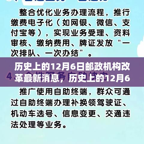 历史上的12月6日邮政机构改革动态，最新消息与深度解读