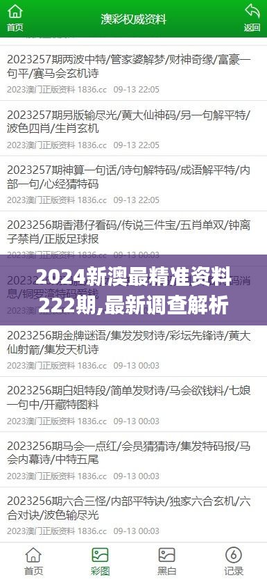 2024新澳最精准资料222期,最新调查解析说明_T4.377