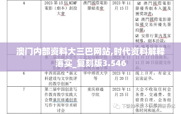 澳门内部资料大三巴网站,时代资料解释落实_复刻版3.546