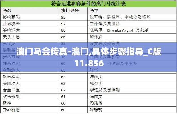 澳门马会传真-澳门,具体步骤指导_C版11.856