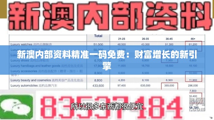 新澳内部资料精准一码免费：财富增长的新引擎