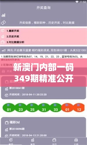 新澳门内部一码349期精准公开：深度解析澳门彩票市场