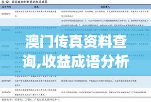 澳门传真资料查询,收益成语分析落实_经典款4.386