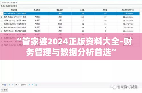 “管家婆2024正版资料大全-财务管理与数据分析首选”