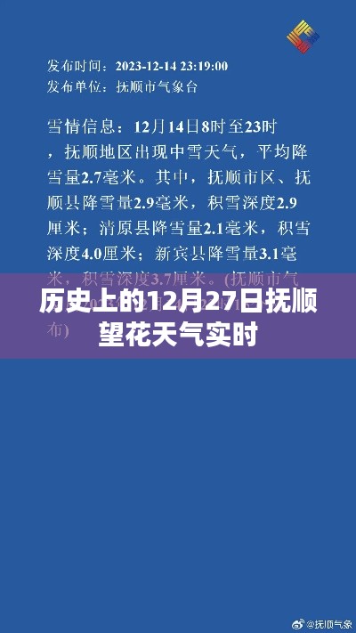 抚顺望花天气实时查询，历史12月27日天气回顾