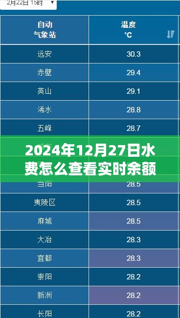 2024年水费实时余额查询指南