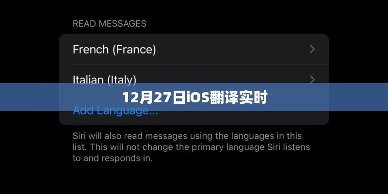 12月27日iOS实时翻译功能介绍