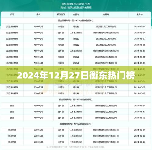 衡东热门榜揭晓，2024年12月27日热门事件回顾