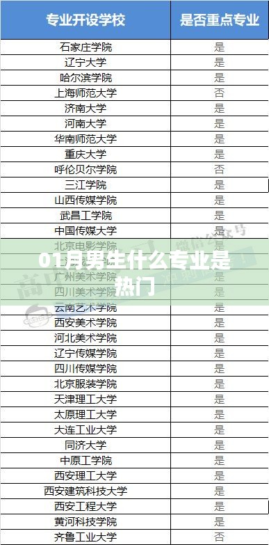 男生热门专业推荐榜单揭晓