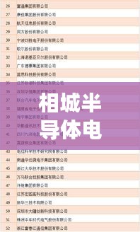 相城半导体电子公司榜单揭晓，行业领军者排名榜单出炉！