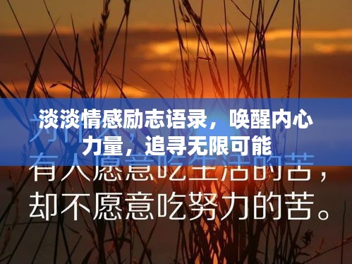 淡淡情感励志语录，唤醒内心力量，追寻无限可能