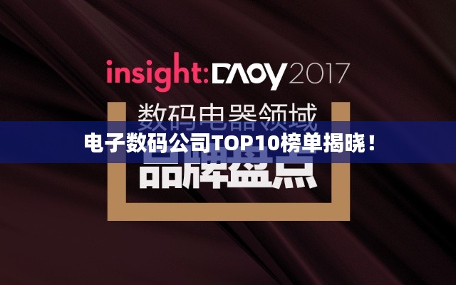 电子数码公司TOP10榜单揭晓！