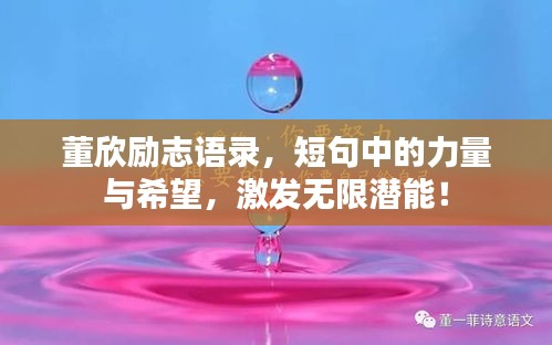 董欣励志语录，短句中的力量与希望，激发无限潜能！