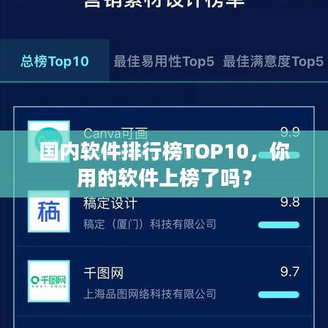 国内软件排行榜TOP10，你用的软件上榜了吗？