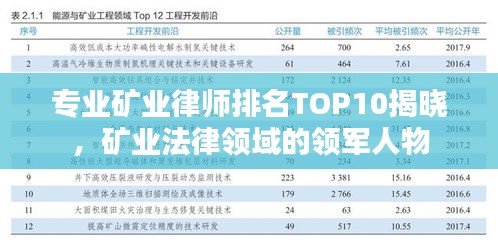 专业矿业律师排名TOP10揭晓，矿业法律领域的领军人物